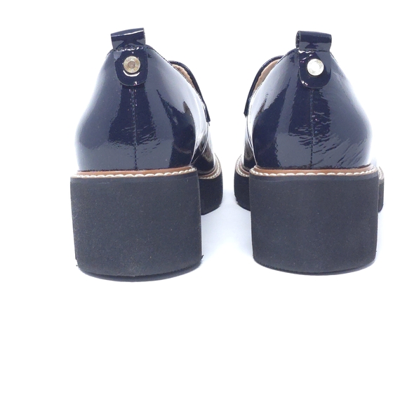 Naturalizer Darry Navy Patent Leather Loafers 6.5W Wide Comfort Shoes - Picture 4 of 12